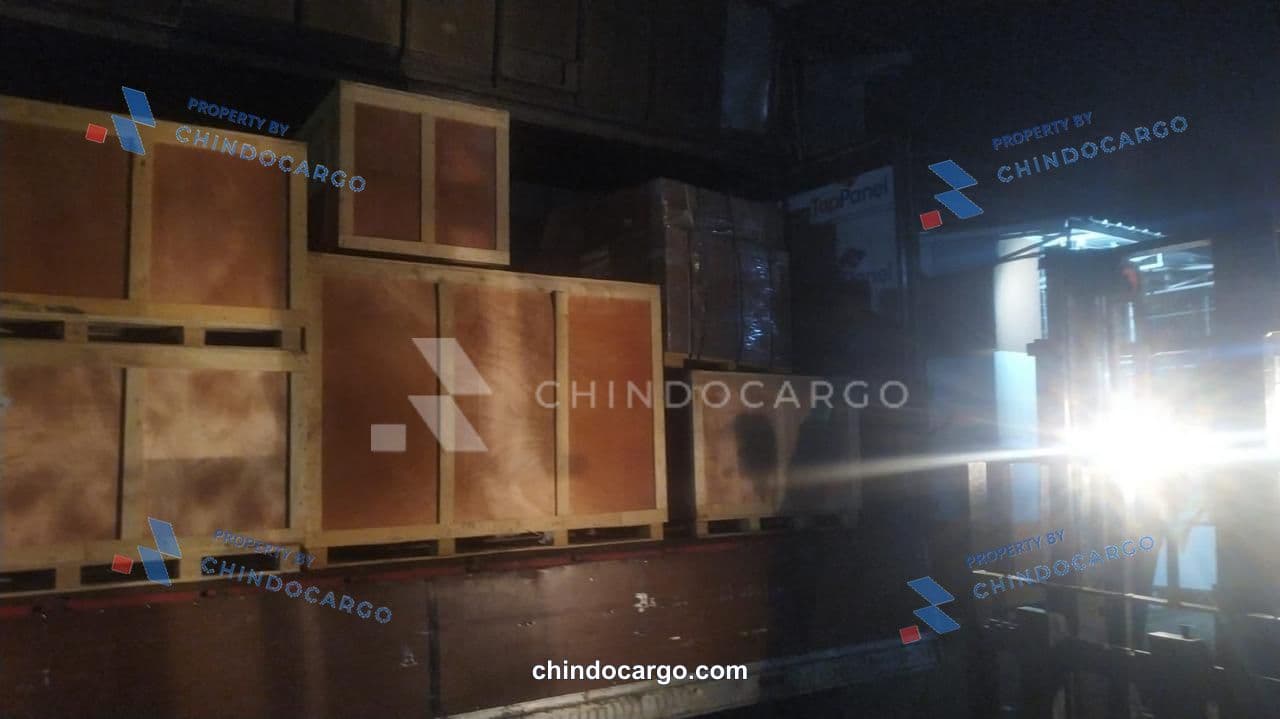 Packed cargo at the warehouse